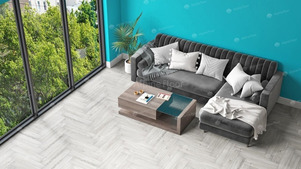 Виниловая плитка "Alpine Floor" Parquet LVT Снежный (590*118*2,5 мм) — купить в Комсомольске-на-Амуре