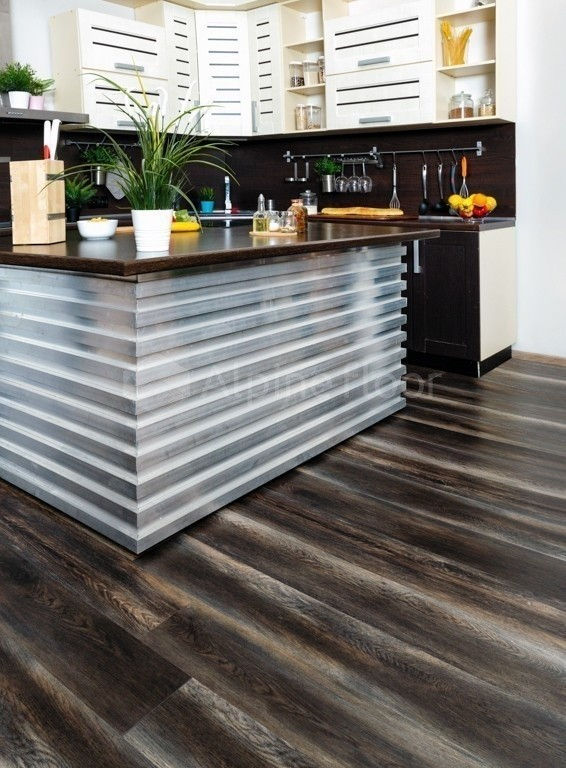 Кварцвиниловая плитка "Alpine Floor" Орех Темный  (1219*184*2мм) — купить в Комсомольске-на-Амуре