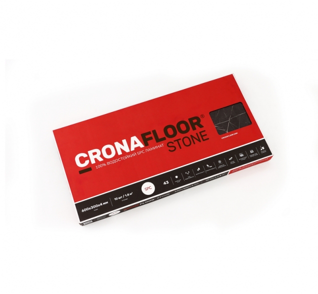 SPC ламинат "CronaFloor" Stone 4V Ноче (600*300*4 мм) — купить в Комсомольске-на-Амуре