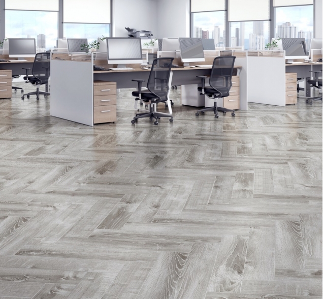 Виниловый ламинат SPC "Cronafloor" Herringbone Дуб Страсбург (640*128*4,5 мм) — купить в Комсомольске-на-Амуре