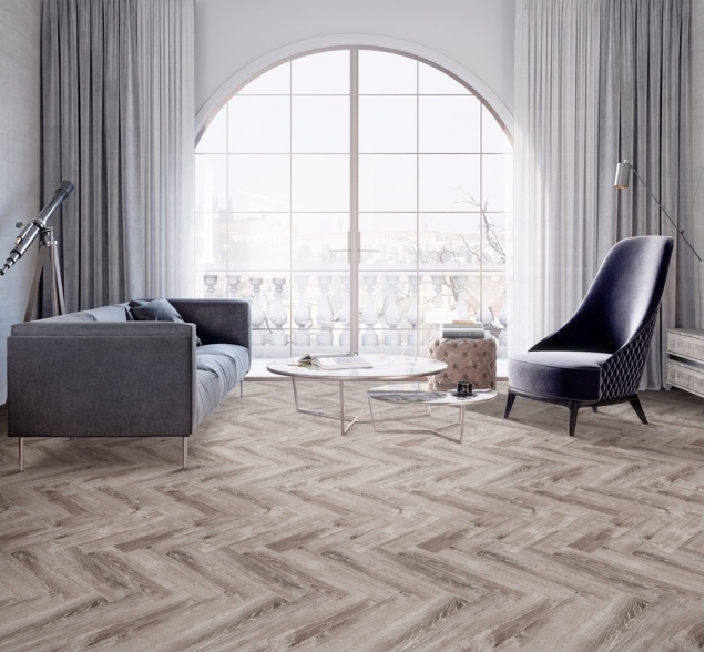 Виниловый ламинат SPC "Cronafloor" Herringbone Дуб Тулон (640*128*4,5 мм) — купить в Комсомольске-на-Амуре
