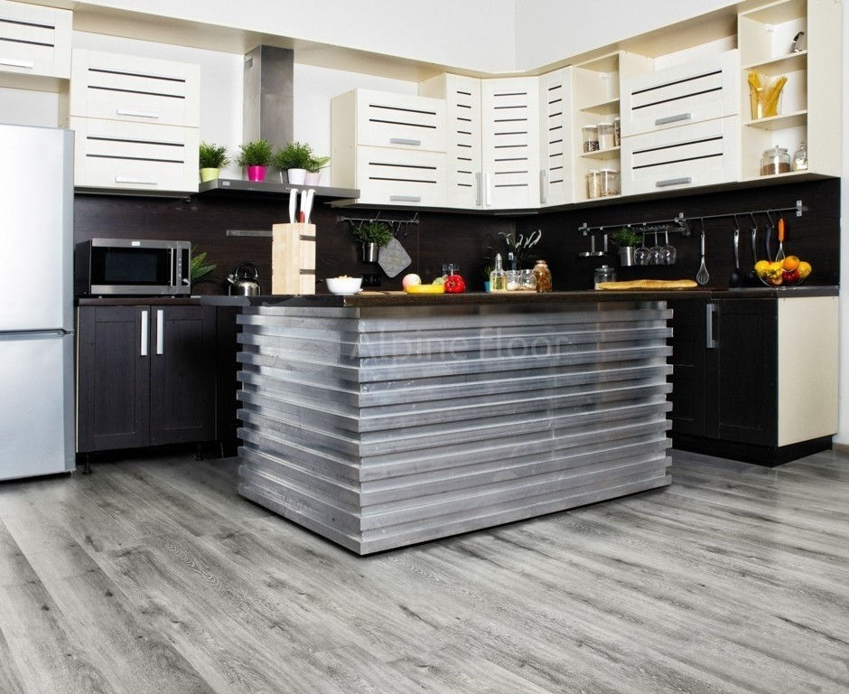 Замковая ПВХ плитка "Alpine Floor" Ясень Серый  (1220*183*4мм) — купить в Комсомольске-на-Амуре