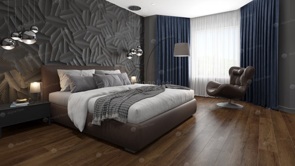 SPC Ламинат "Alpine Floor" Дуб шоколадный (1220*183*8 мм) — купить в Комсомольске-на-Амуре